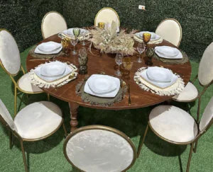 Mesa Redonda con Mantel & Silla Antonella Blanca CDMX