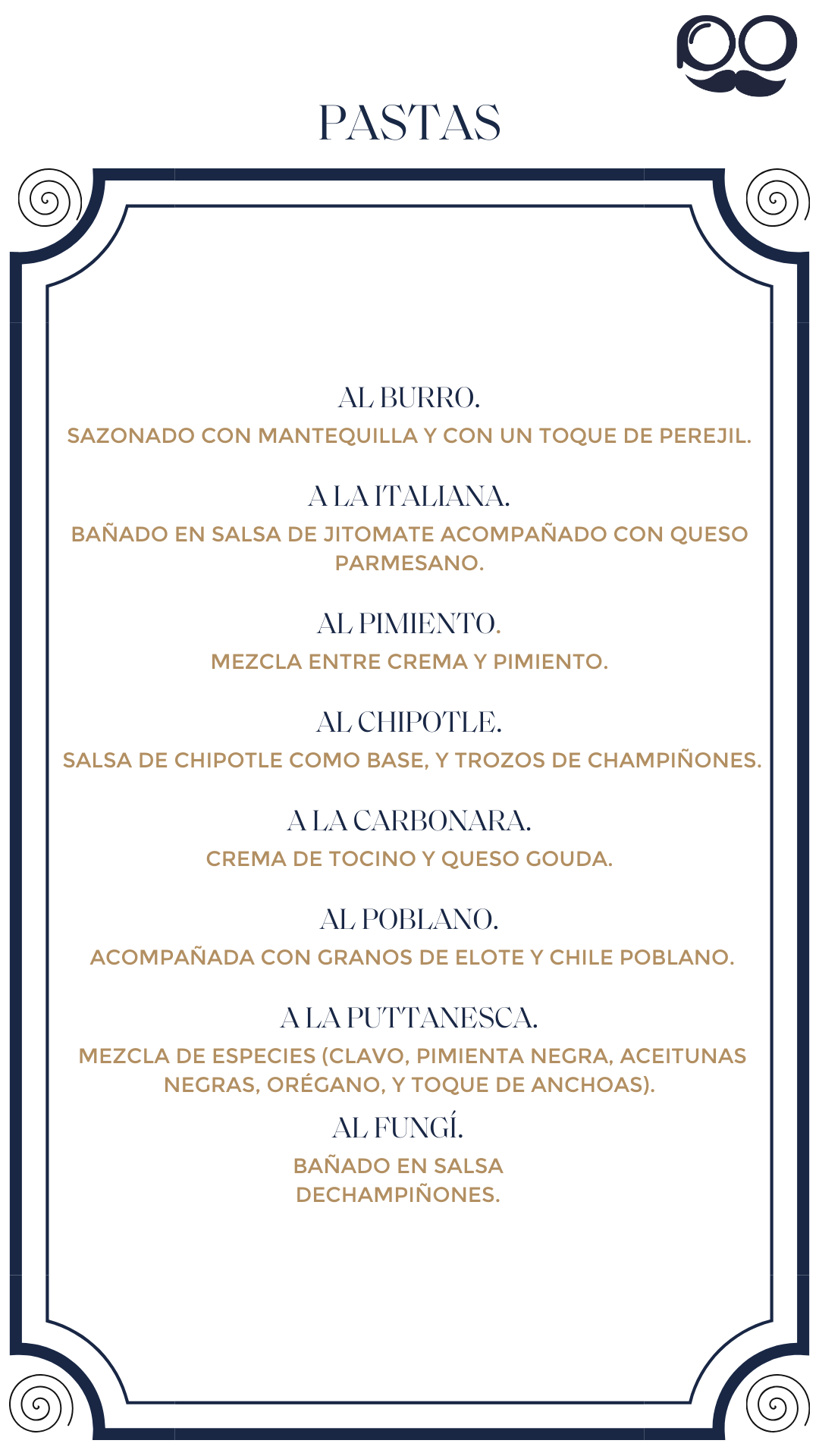 Menú por Tiempos