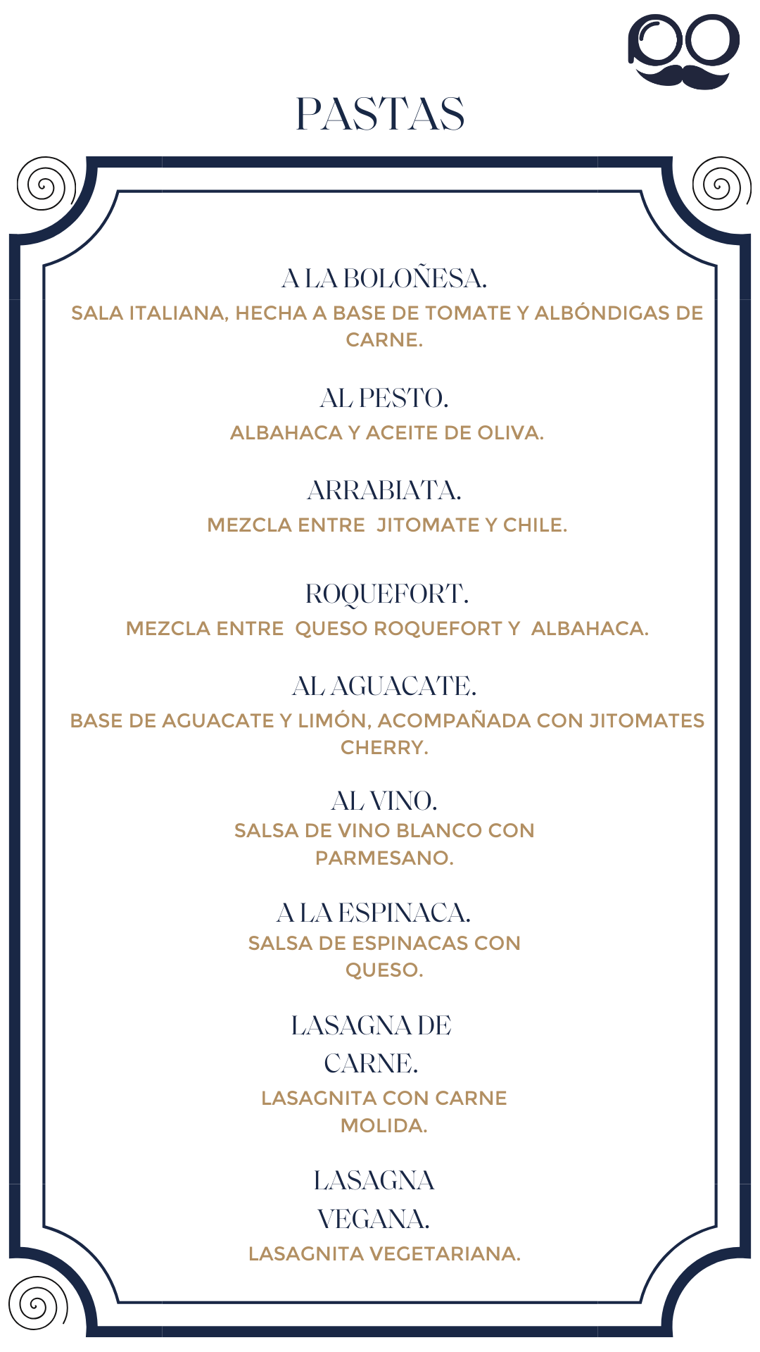 Menú por Tiempos