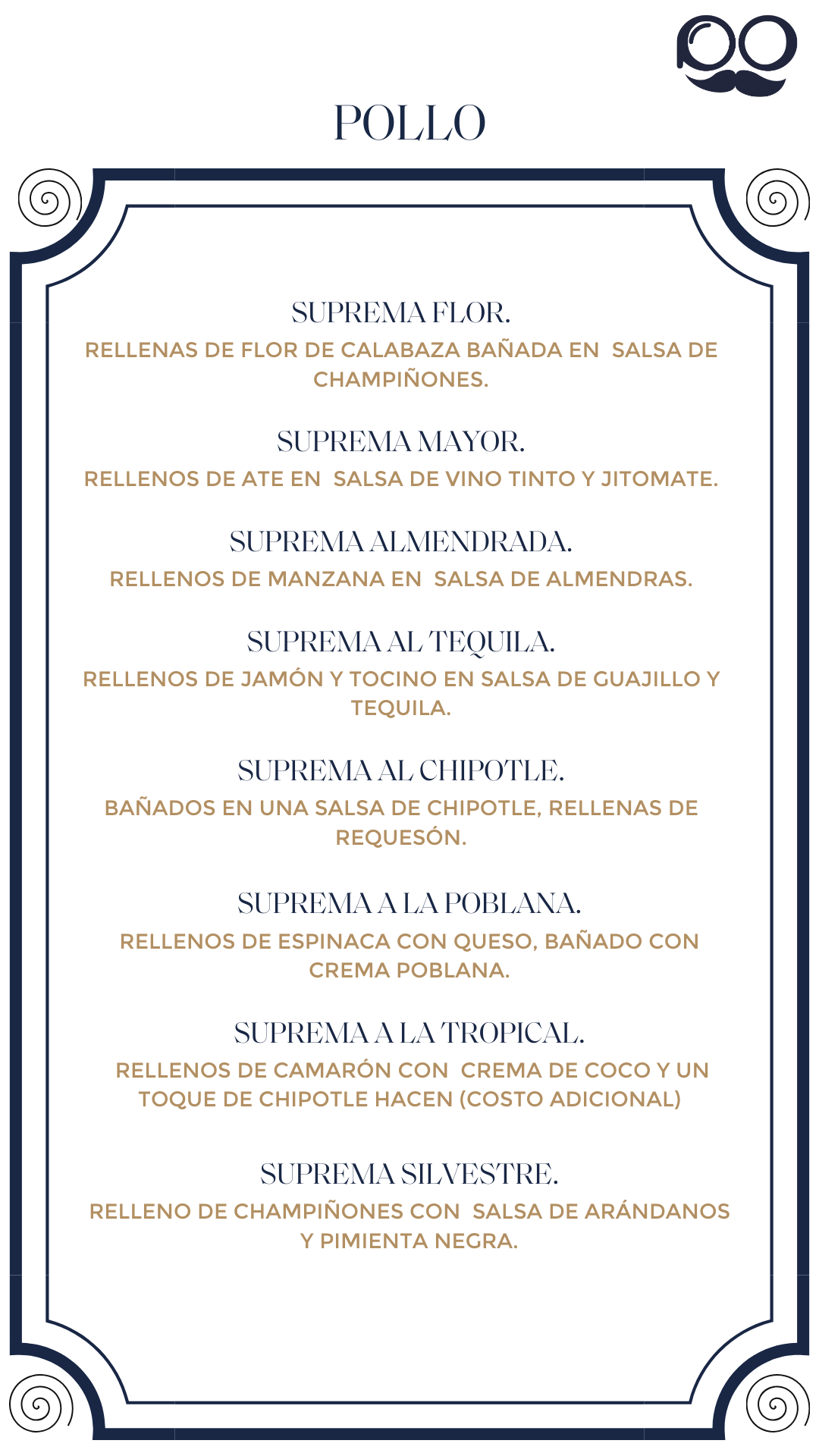 Menú por Tiempos