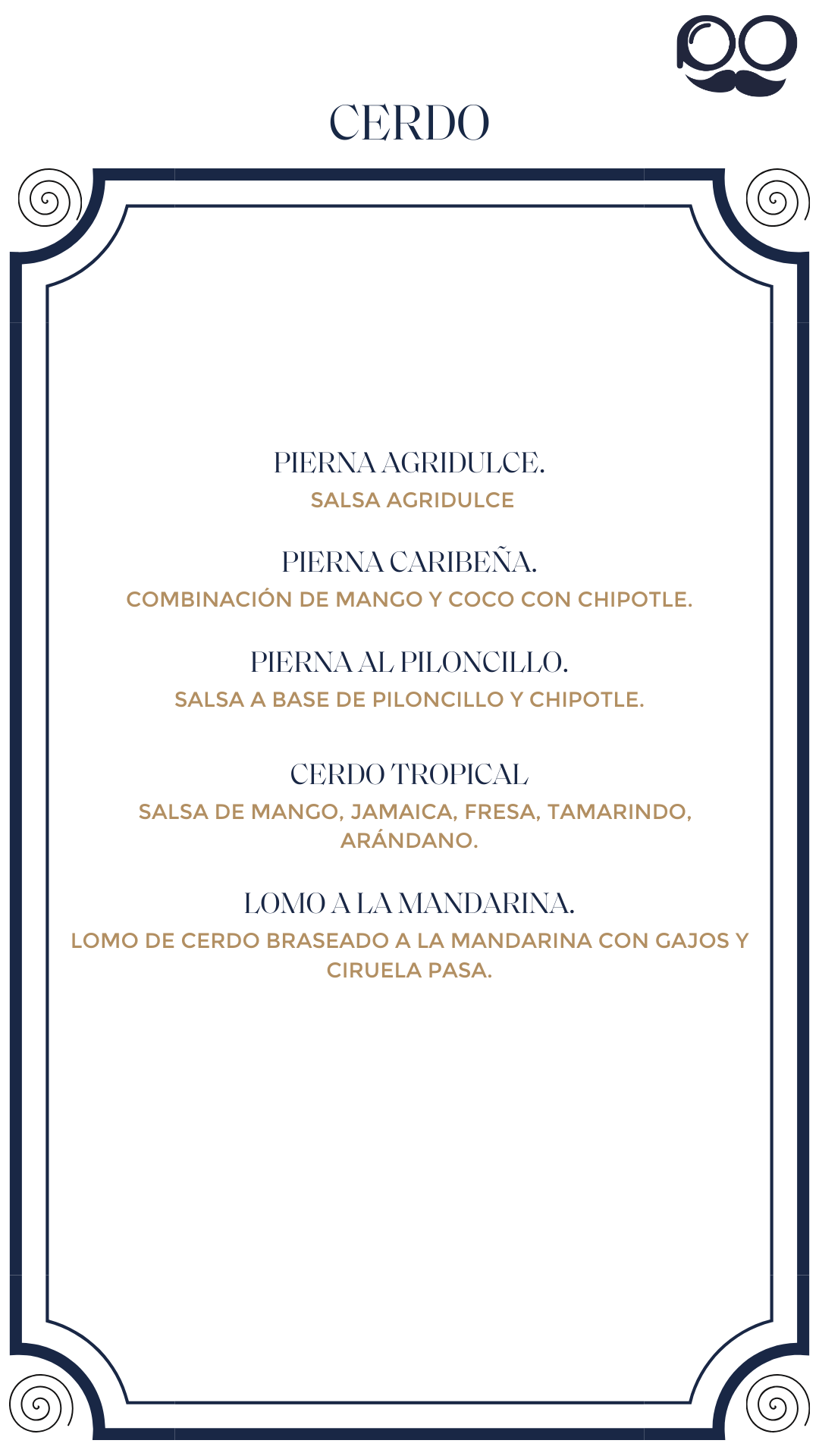 Menú por Tiempos