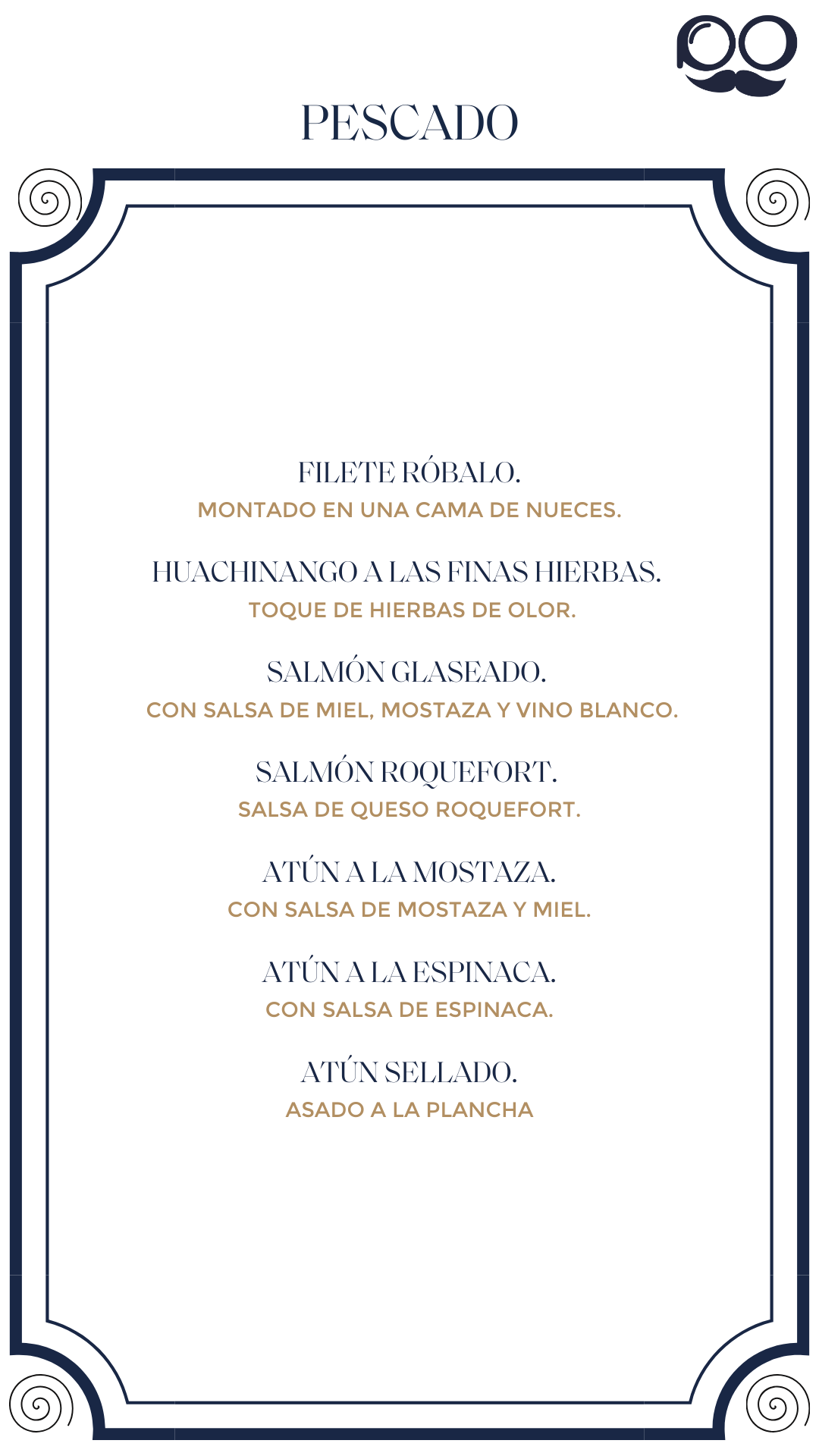 Menú por Tiempos