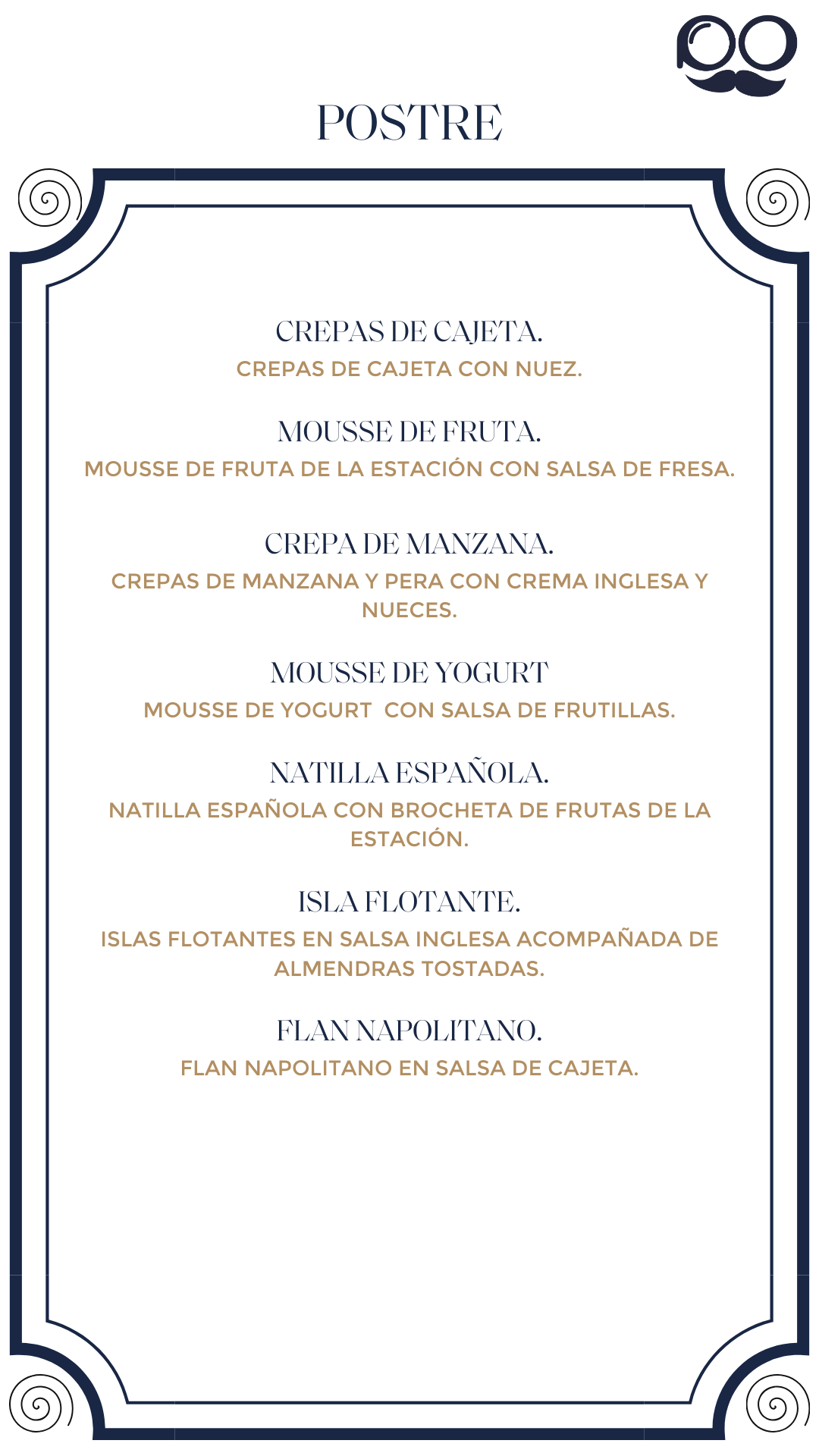 Menú por Tiempos