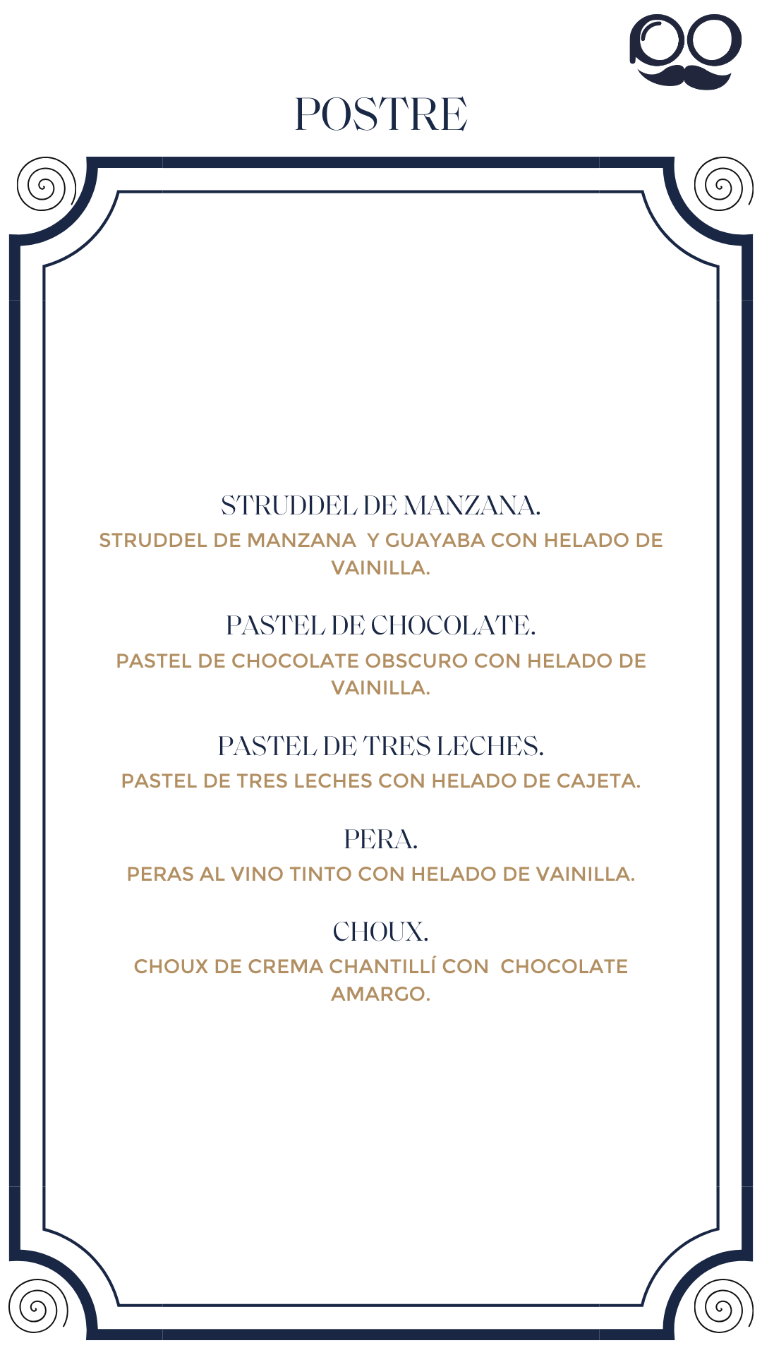 Menú por Tiempos