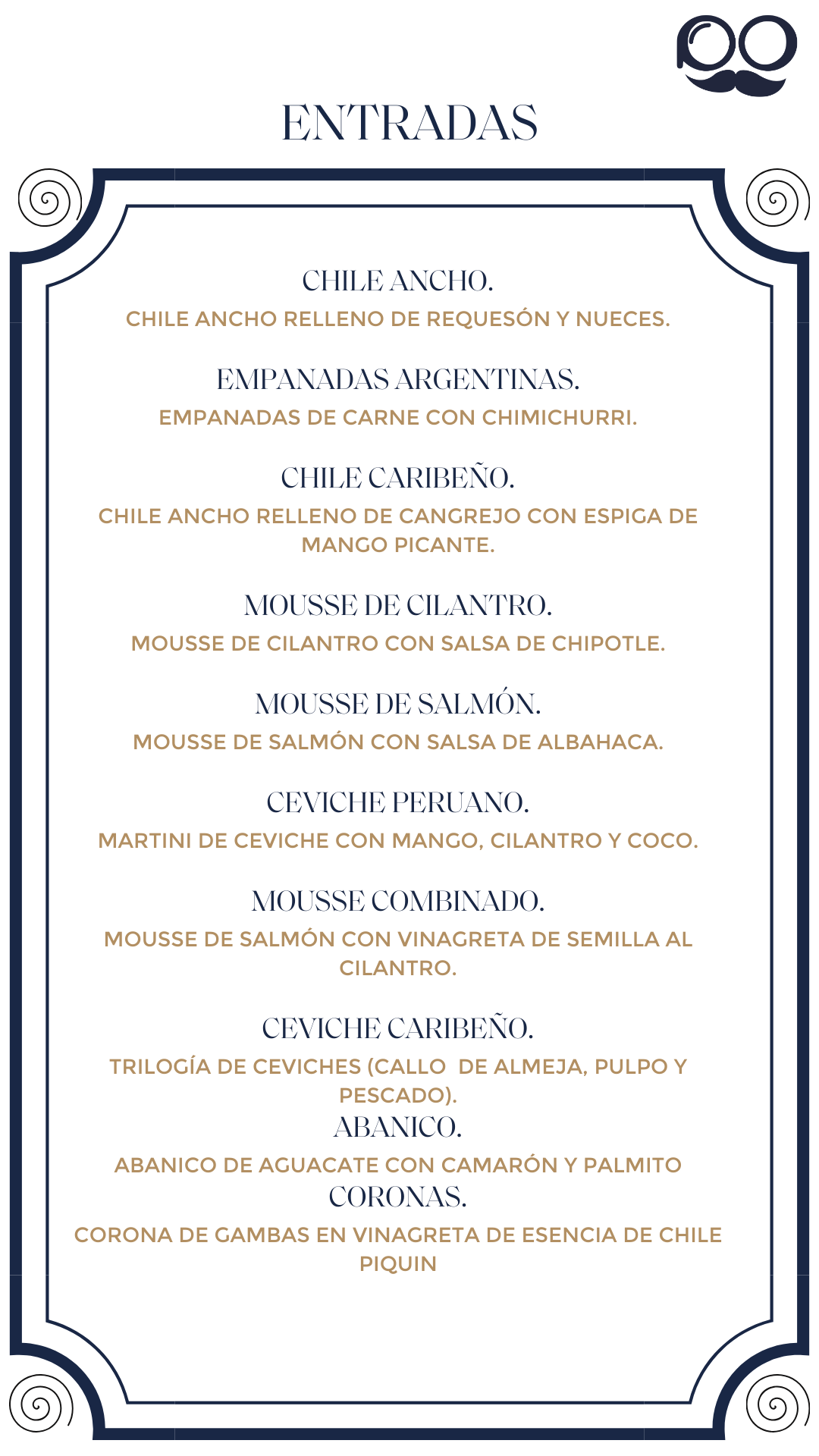 Menú por Tiempos